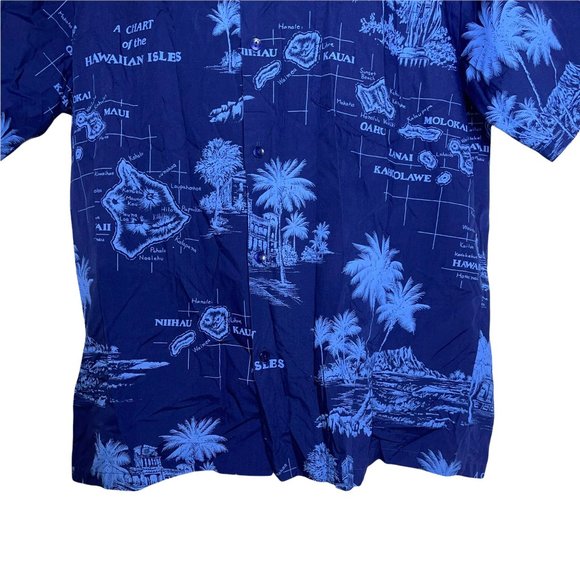 CT Hawaii Fashions Blue Vintage Island King Kamehameha Vacation Shirt XL - Picture 3 of 10